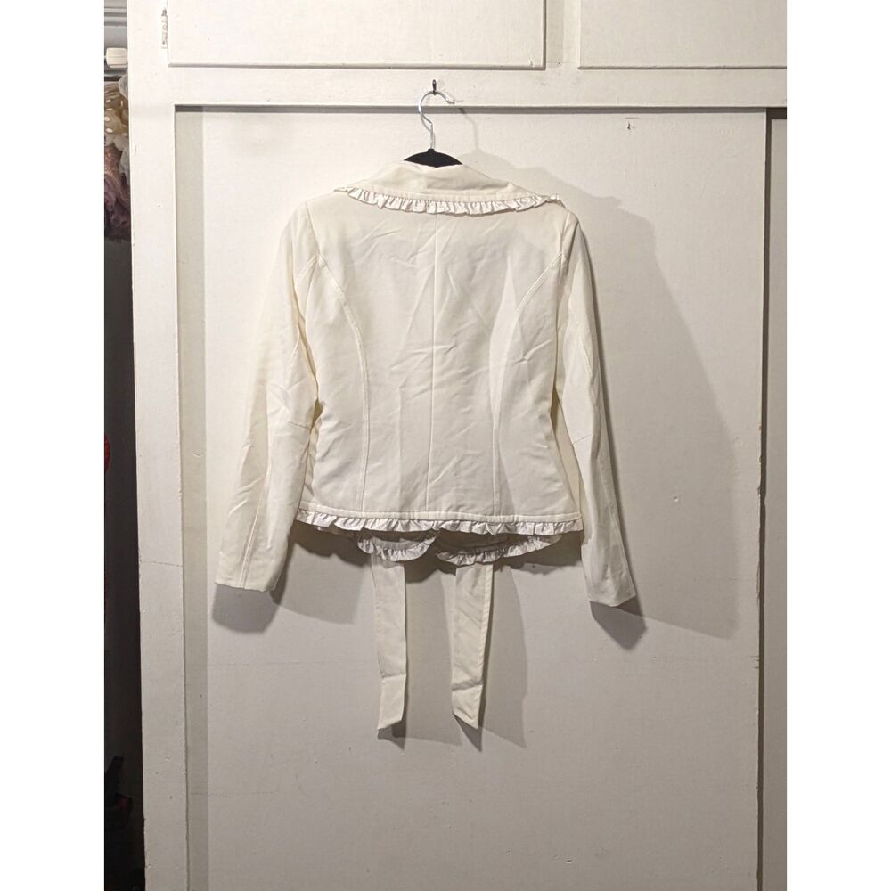 DFA New York Cream Ruffle Blazer sz. Small - Picture 2 of 8